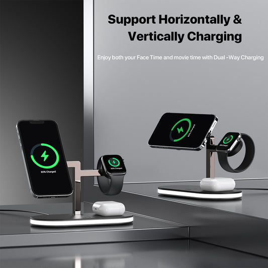 Three-in-one Magnetic Wireless Charger Small Night Lamp Function